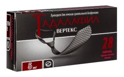 Тадалафил ВЕРТЕКС табл. п/о пленочной 5 мг 28 шт.