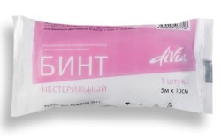 Бинт нестерильный Divia из нетканого материала с неосыпающимися краями р. 5мх10см