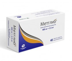 Метглиб табл. п/о пленочной 2.5 мг+400 мг 40 шт.